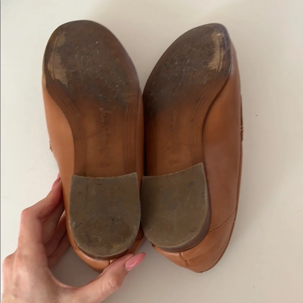 Sam Edelman Tan Leather Loafers with gold Horsebit - Picture 5 of 5